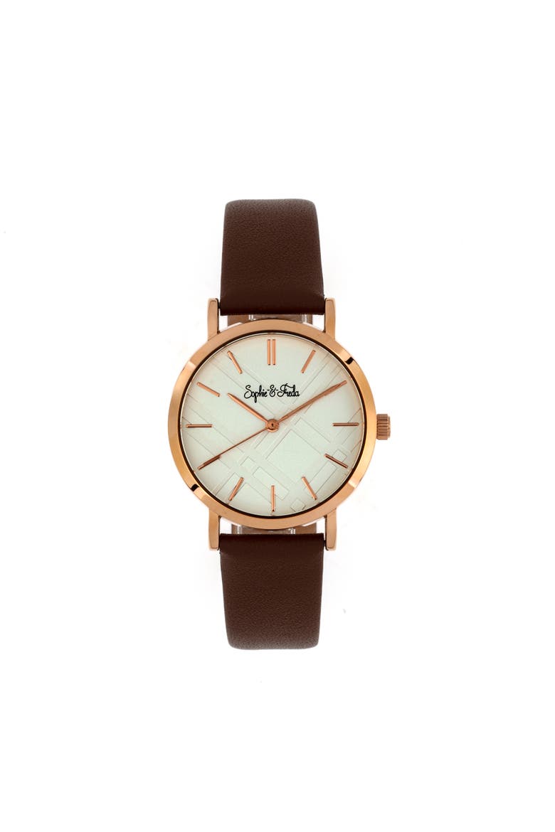 Budapest Leather-Band Watch, Main, color, Brown