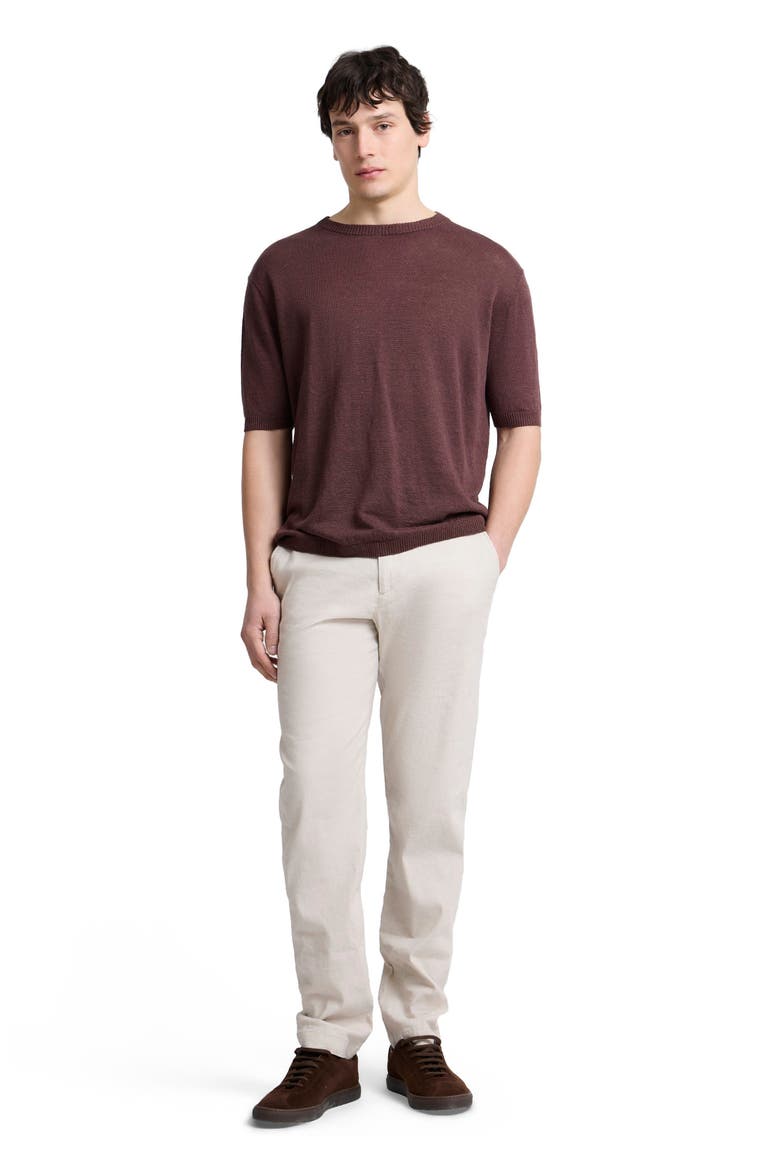 Linen Knit T-Shirt, Main, color, Espresso