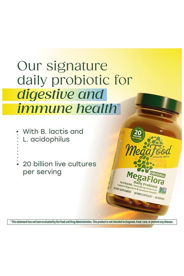 MegaFlora Daily Probiotic, 20 Billion CFU, Vegetarian, 30 Mini Capsules, Alternate, color, None