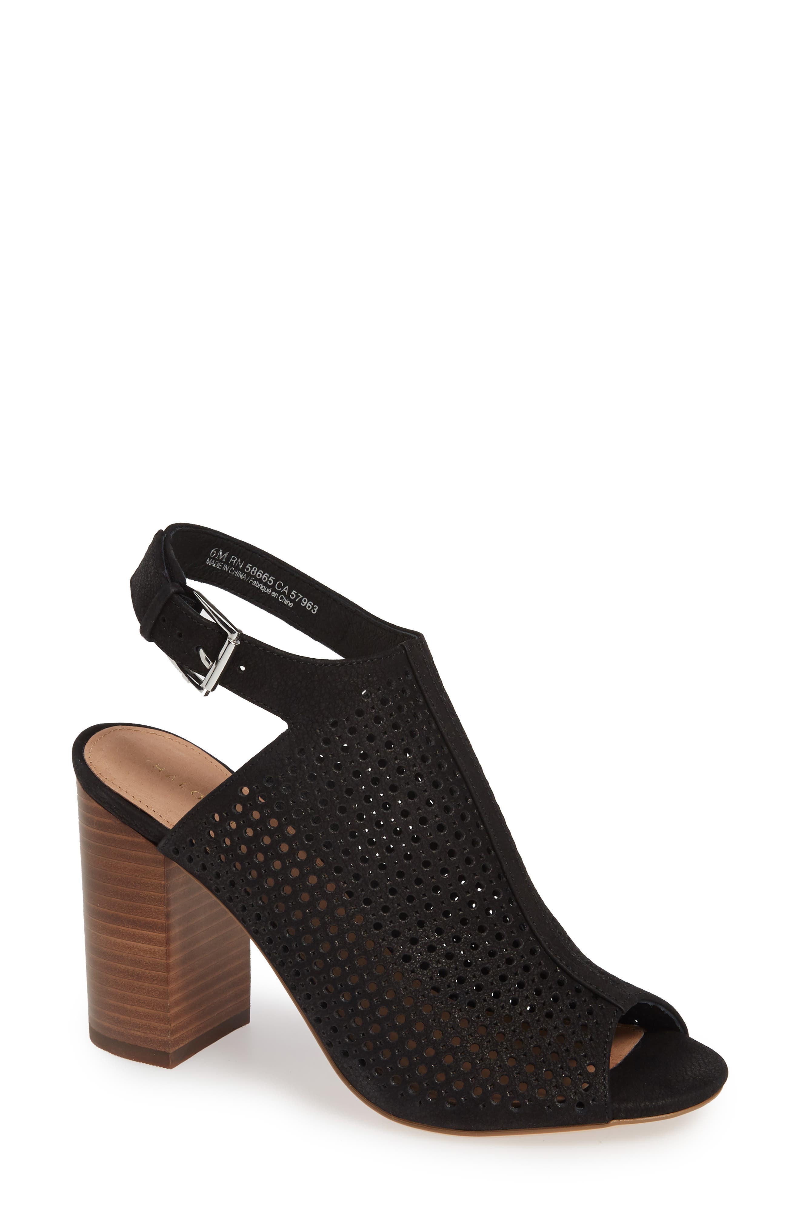 Demi Perforated Shield Sandal, Main, color, BLACK OILED NUBUCK