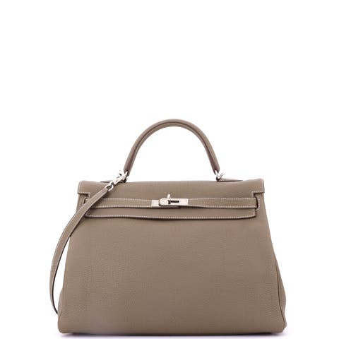 Kelly Handbag Grey Togo with Palladium Hardware 35