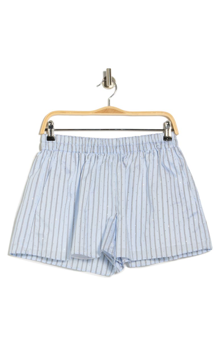 Ramy Brook Callie Embellished Stripe Shorts, Main, color, Blue Stripe