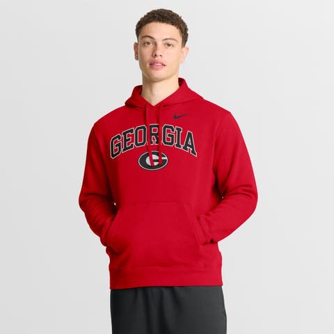 Men's Nike Red Georgia Bulldogs Club Fleece Arch Pullover Hoodie