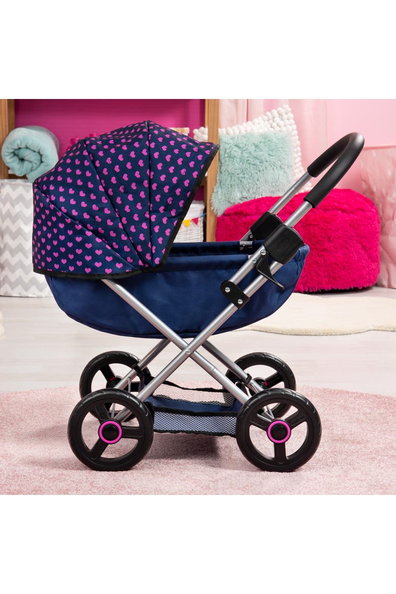 4 in 1 Toy Baby Doll Pram Stroller Cosy Set Up to 18 Inch, Blue, Purple, Alternate, color, Multicolored