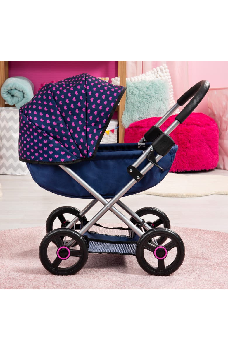 Bayer Design 4 in 1 Toy Baby Doll Pram Stroller Cosy Set Up to 18 Inch, Blue, Purple, Alternate, color, Multicolored