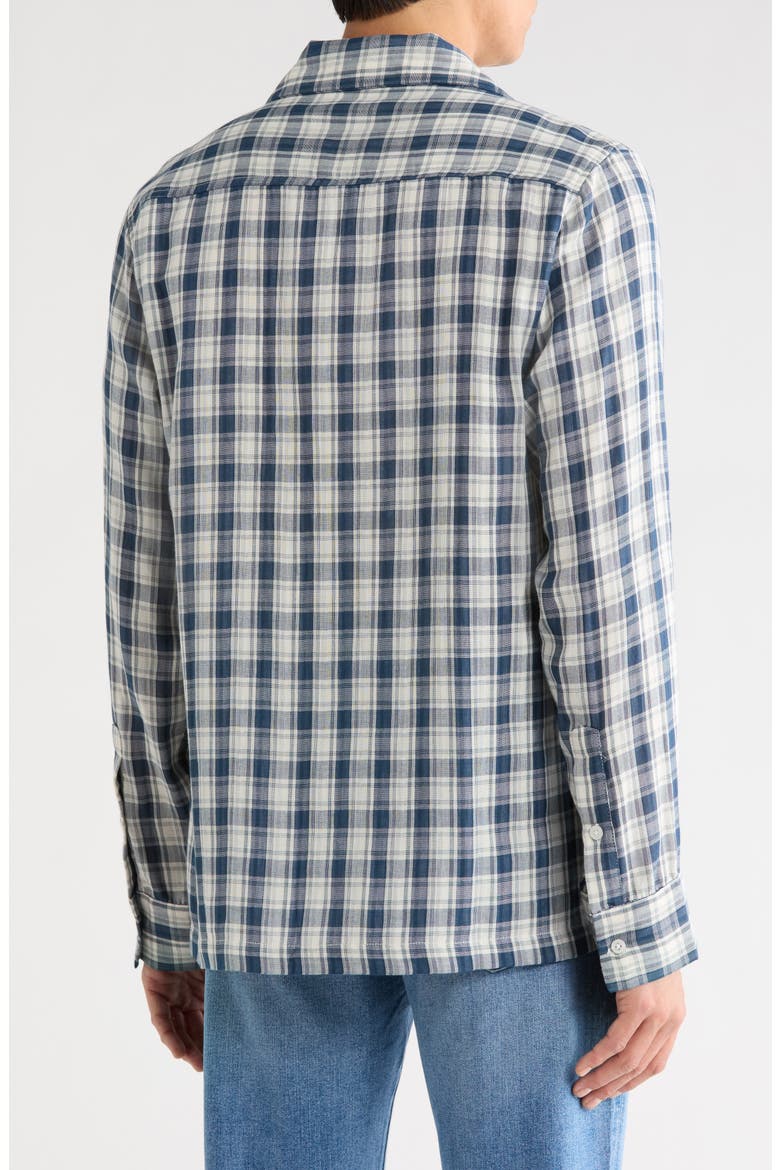 Plaid Long Sleeve Button-Up Shirt, Alternate, color, NAVY PLAID
