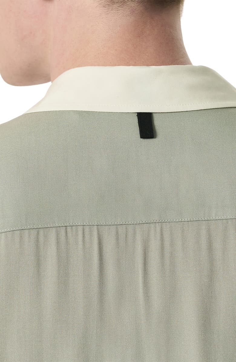 rag & bone Avery Painterly Print Relaxed Fit Camp Shirt, Alternate, color, Tan Anthon