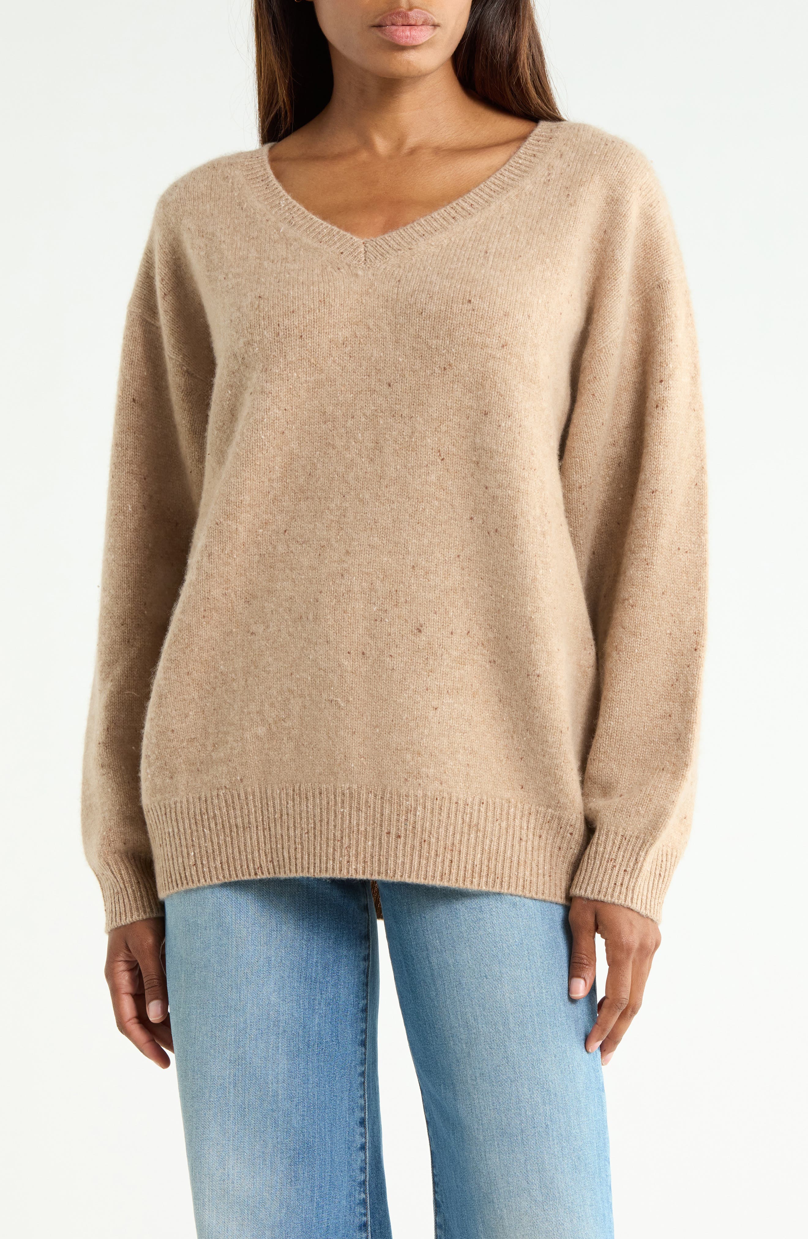 The Brushed Cashmere V-Neck Sweater