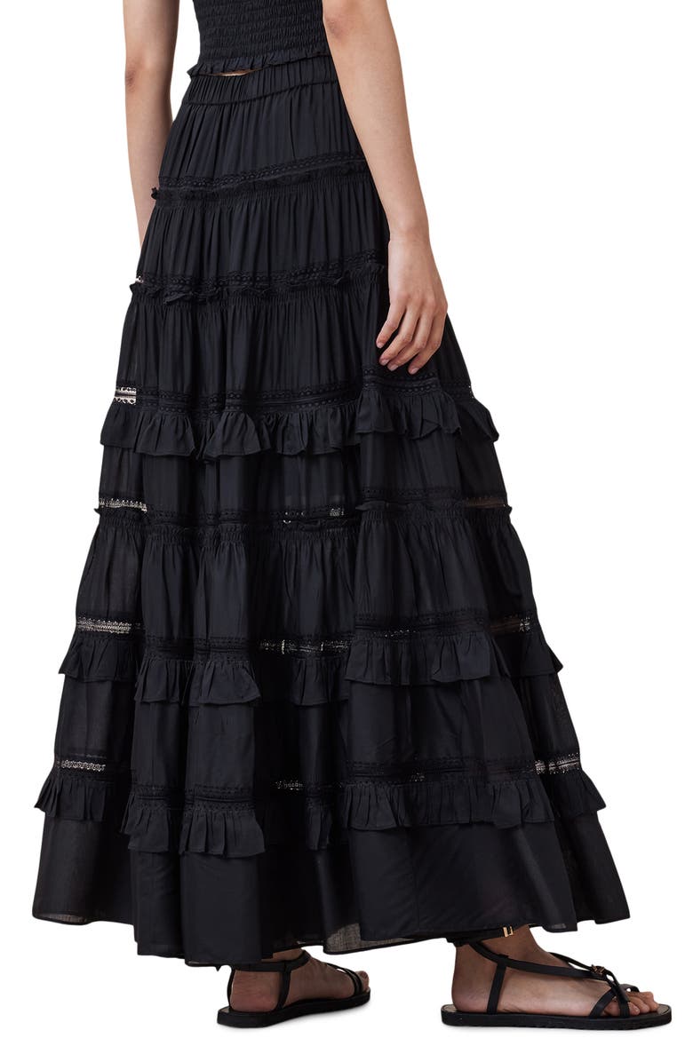 AllSaints Talia Tiered Maxi Skirt, Alternate, color, 