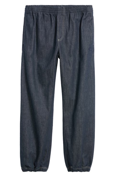 Relaxed Fit Elastic Waist Denim Pants