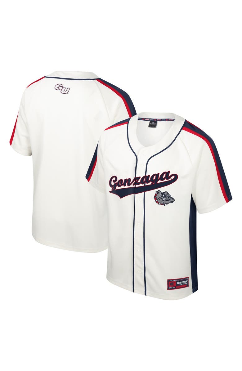 COLOSSEUM Men's Colosseum Cream Gonzaga Bulldogs Ruth Button-Up Baseball Jersey, Main, color,