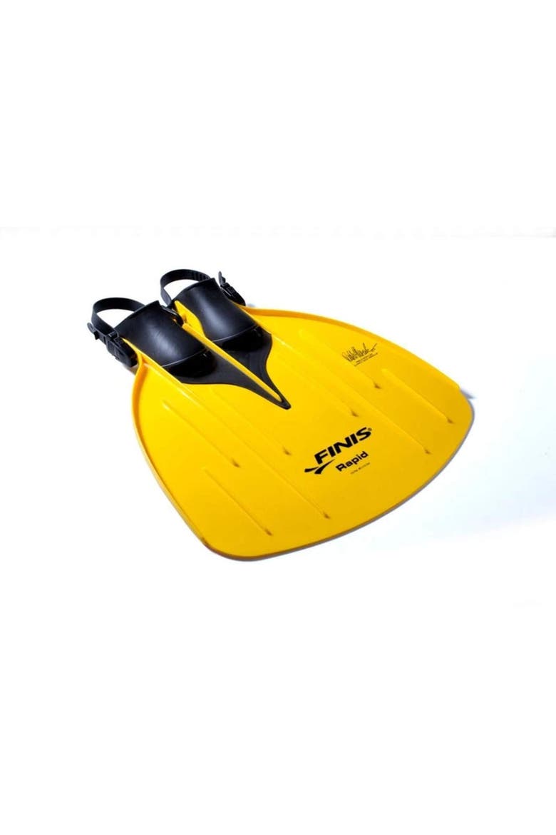 Rapid Monofin With Flexible Blade for Dolphin Kick Training, Core & Leg Strengthening, Quick-Release Strap, Main, color, Yellow