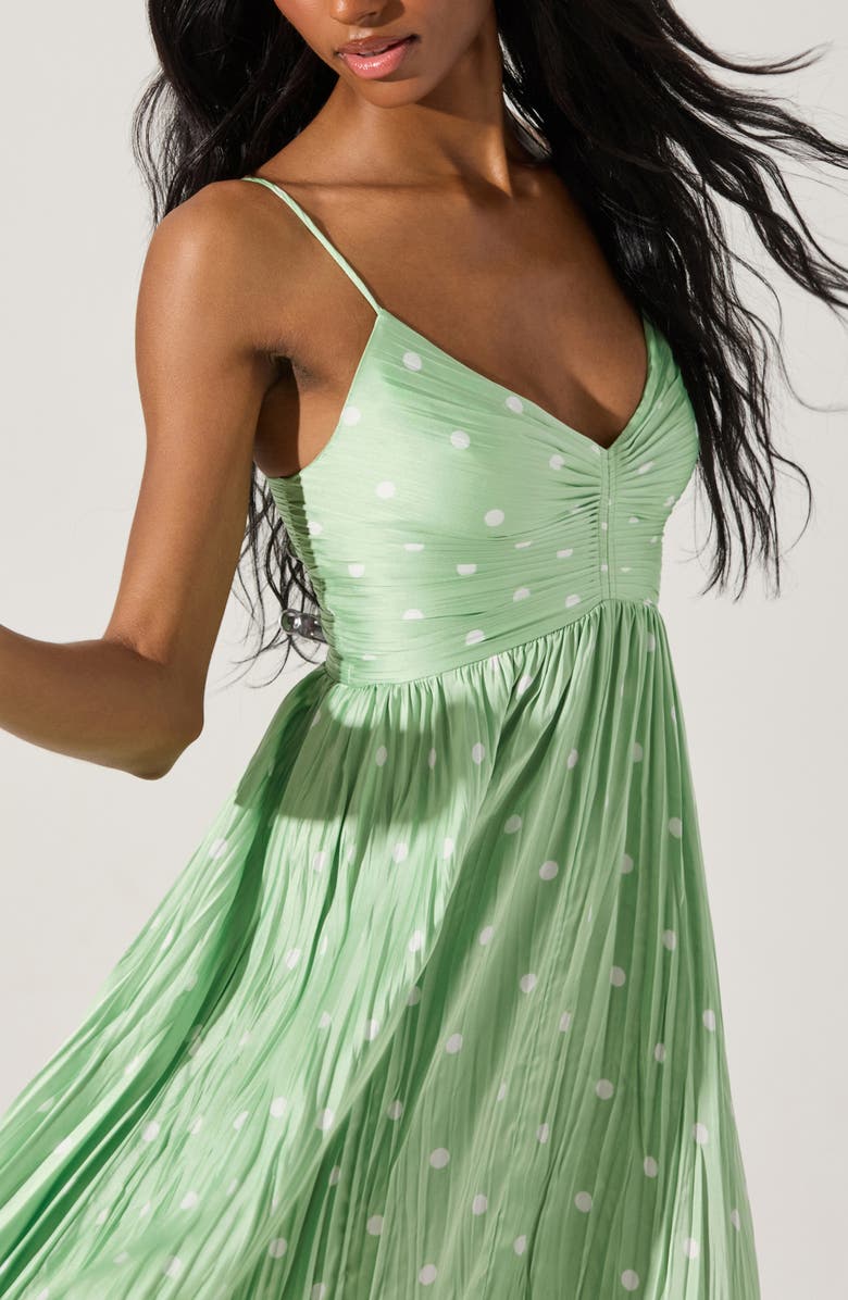 ASTR the Label Maeve Midi Dress, Alternate, color, Mint Polka