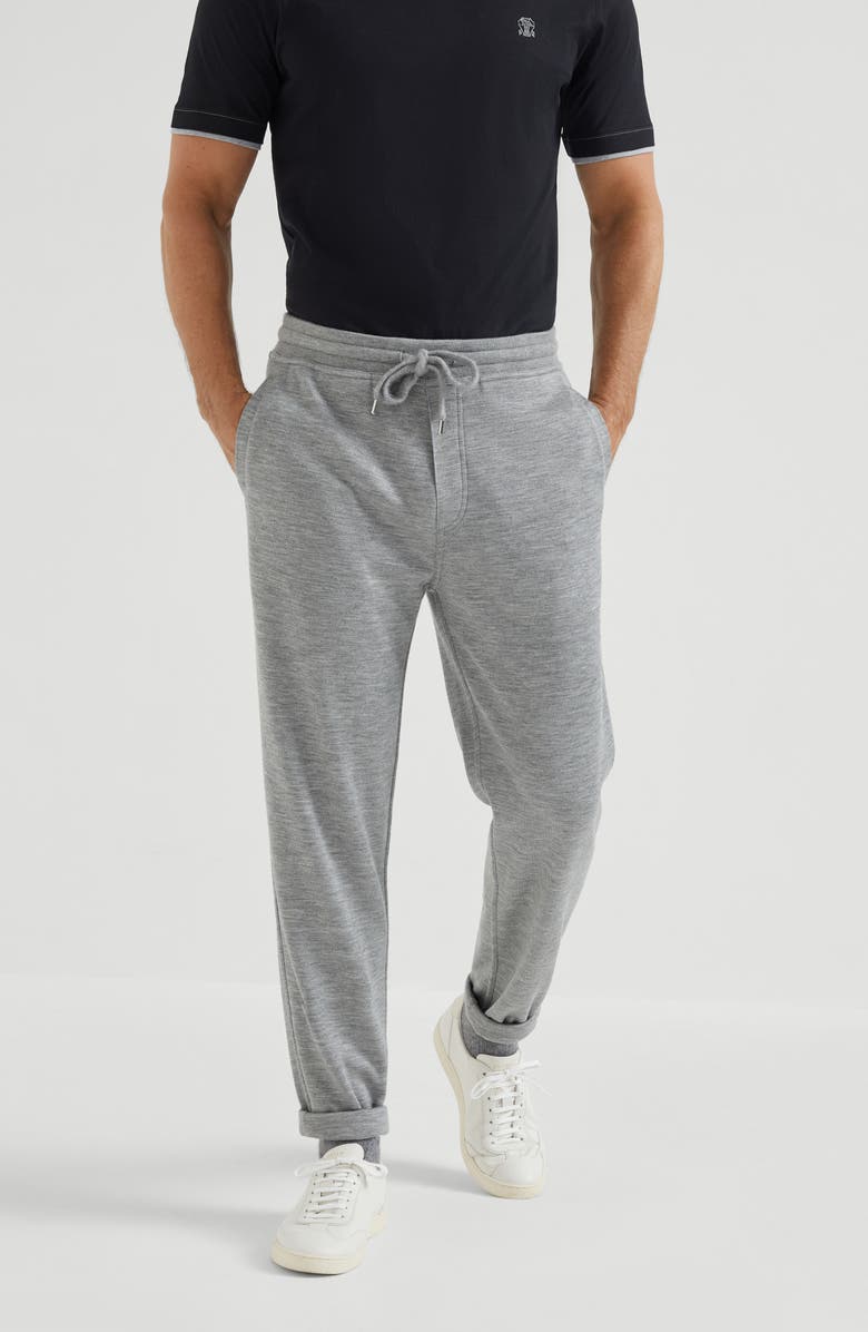 Brunello Cucinelli French terry trousers, Alternate, color, Grey