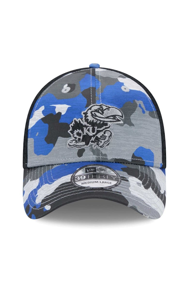 Men's New Era Camo/Black Kansas Jayhawks Active 39THIRTY Flex Hat, Alternate, color, Camo