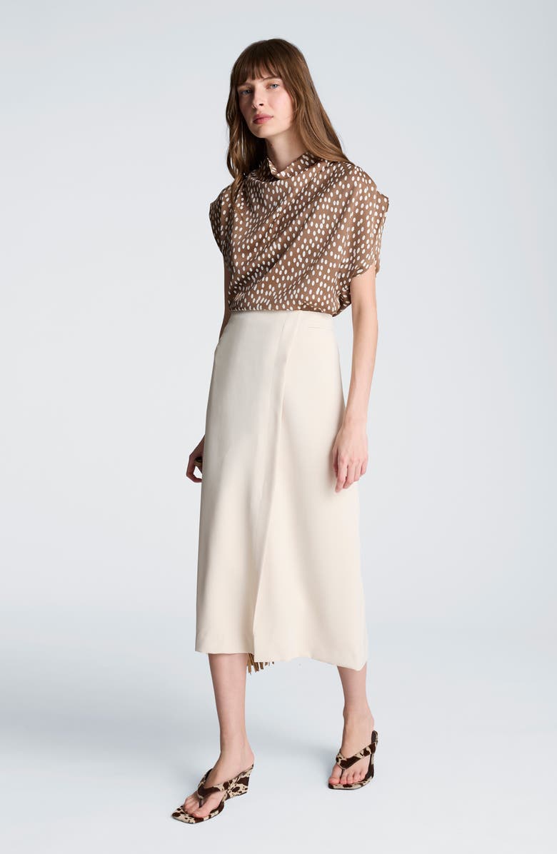 Kenneth Cole Belted Drape Neck Top, Alternate, color, Mesquite/ Oyster
