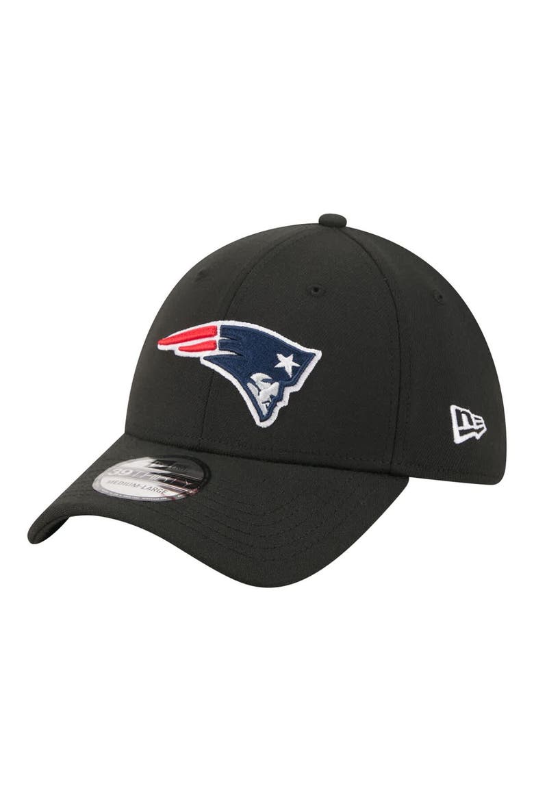 Men's New Era  Black New England Patriots Core Team 39THIRTY Flex Hat, Main, color, Black