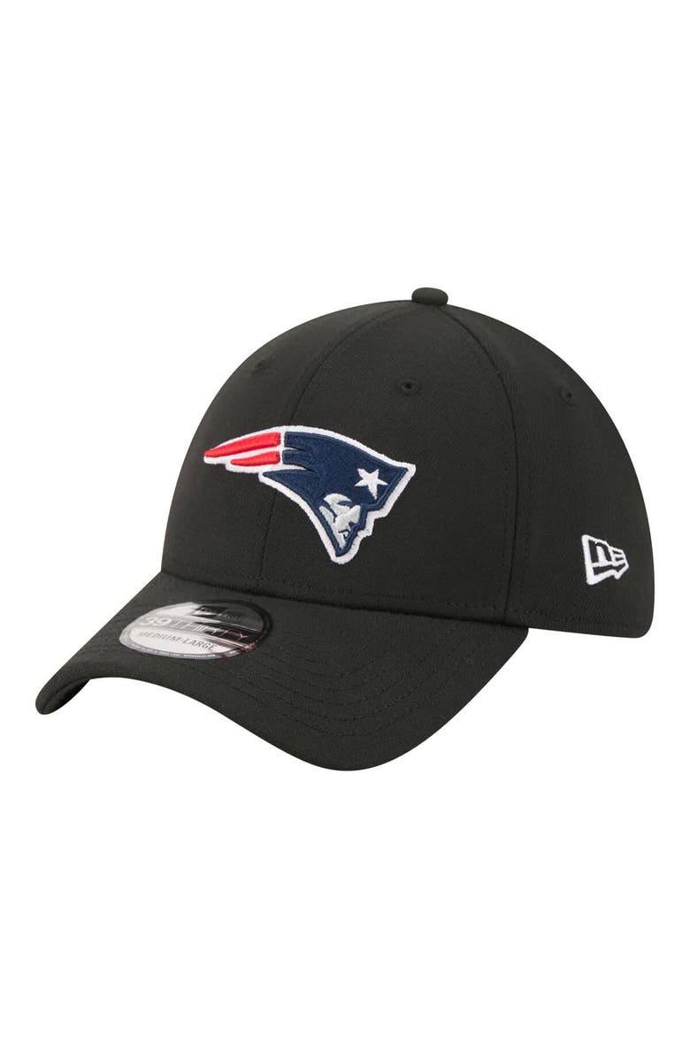 New Era Men's New Era Black New England Patriots Core Team 39THIRTY Flex Hat, Main, color, Black