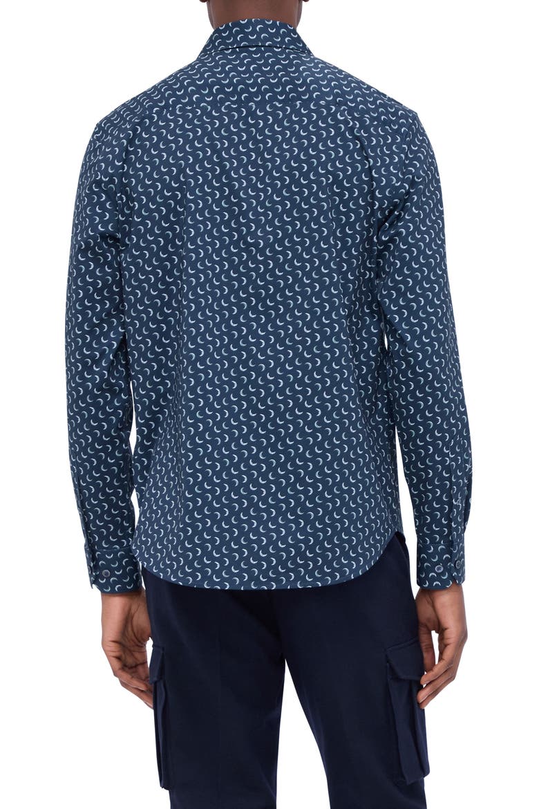 James OoohCotton® Moon Print Button-Up Shirt, Alternate, color, NAVY