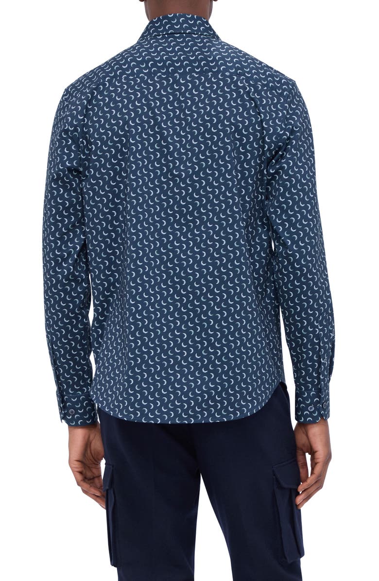 Bugatchi James OoohCotton<sup>®</sup> Moon Print Button-Up Shirt, Alternate, color,