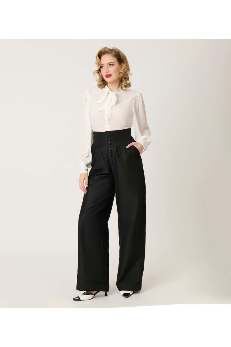 High Waist Trouser, Main, color, Black Solid