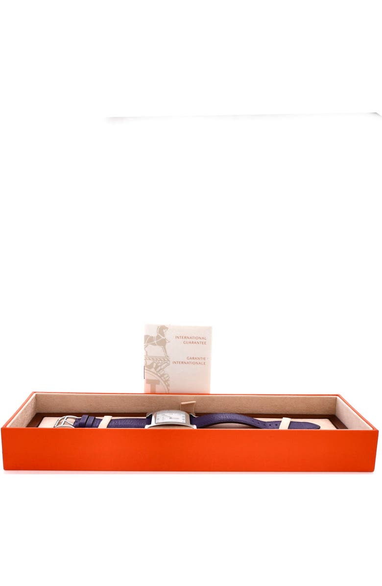 Pre-Owned Hermes Heure H Quartz Watch Stainless Steel and Leather 30, Alternate, color, Purple