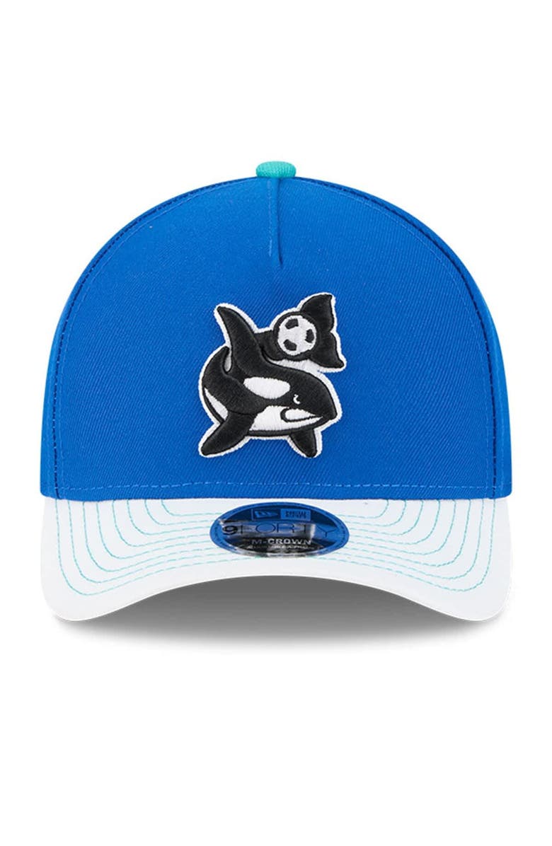 New Era Men's New Era Blue/White Seattle Sounders FC 2025 Jersey Hook 9FORTY M-Crown Adjustable Hat, Alternate, color, Blue