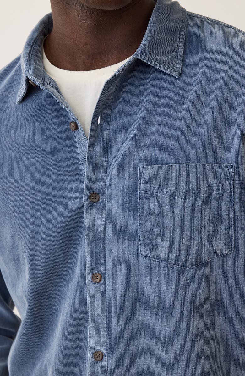 Marine Layer Lightweight Corduroy Button-Up Shirt, Alternate, color, Indigo