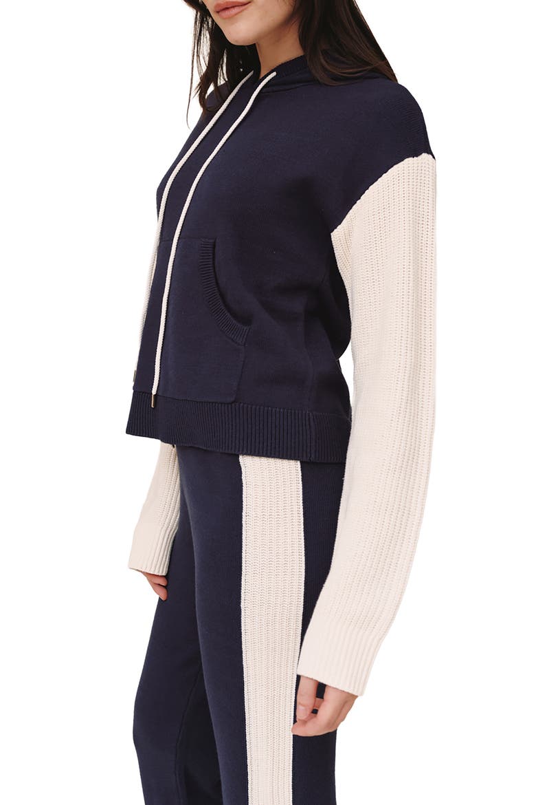 Contrast Sweater Hoodie, Alternate, color, MIDNIGHT FROST