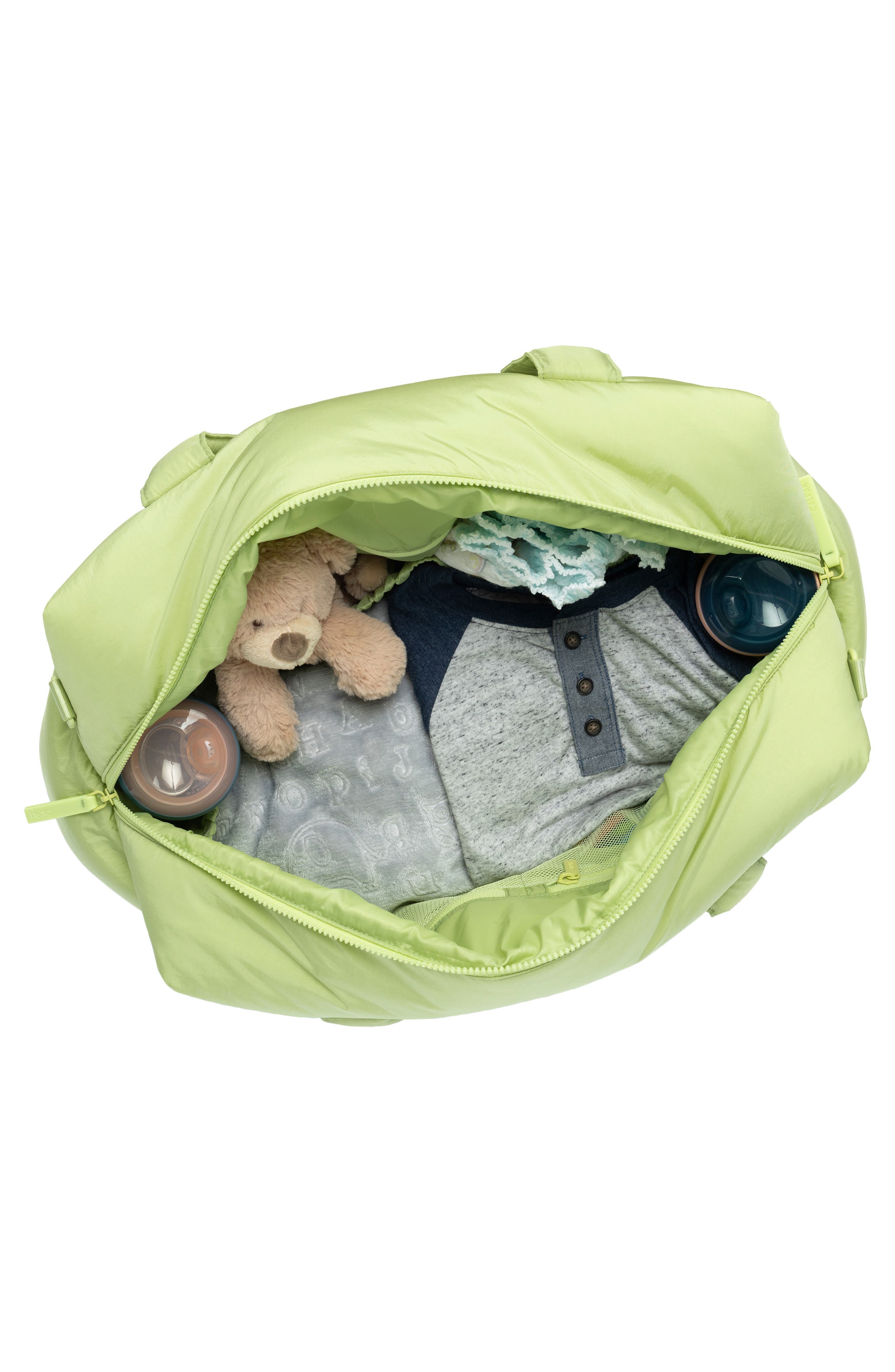 CALPAK Weekender Recycled Nylon Diaper Duffel Bag, Alternate, color, Lime
