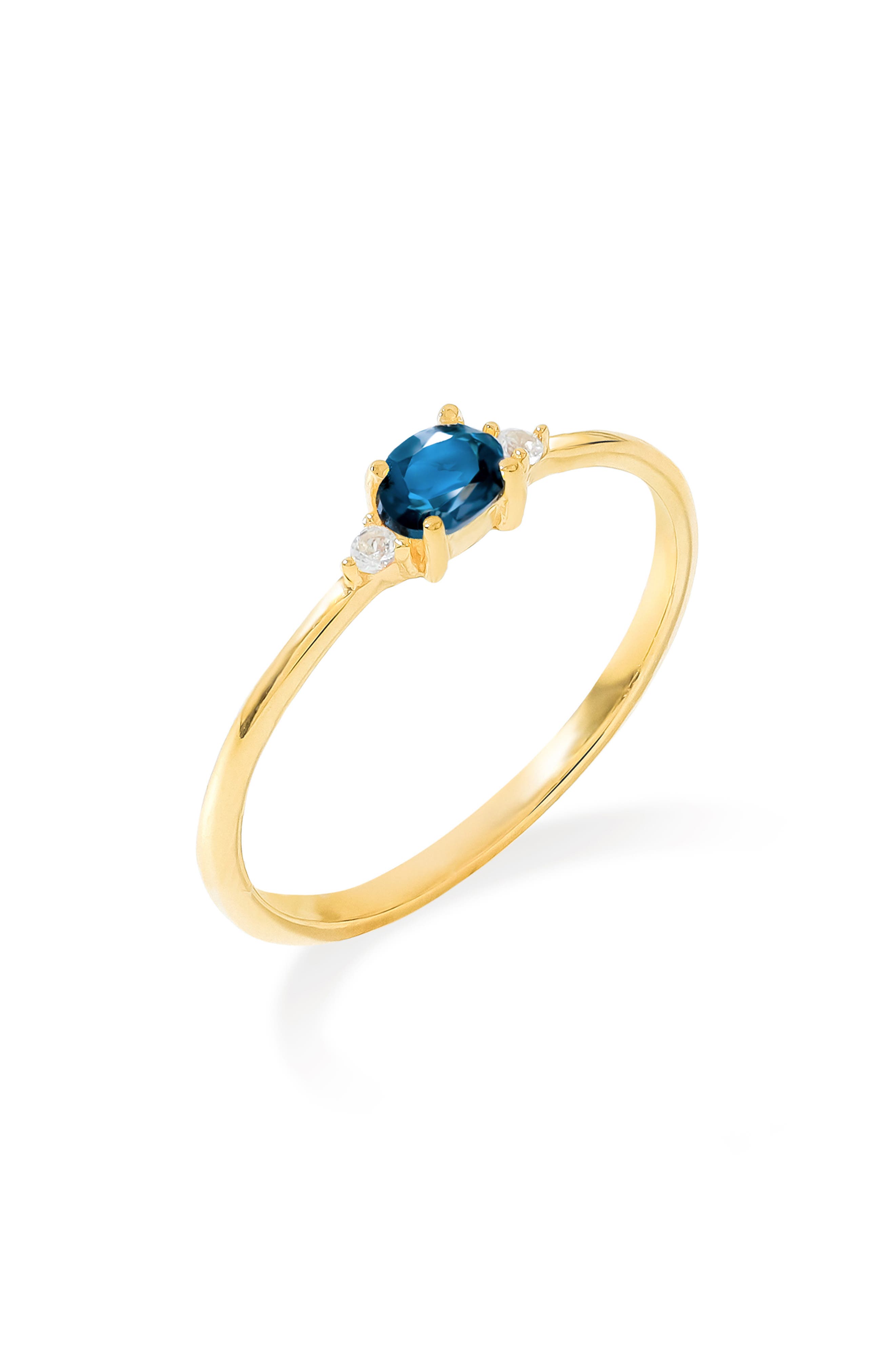 YS GEMS Oval & Round Gemstone Ring