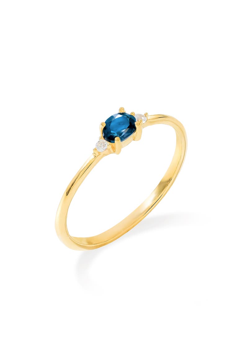 Oval & Round Gemstone Ring, Main, color, BLUE