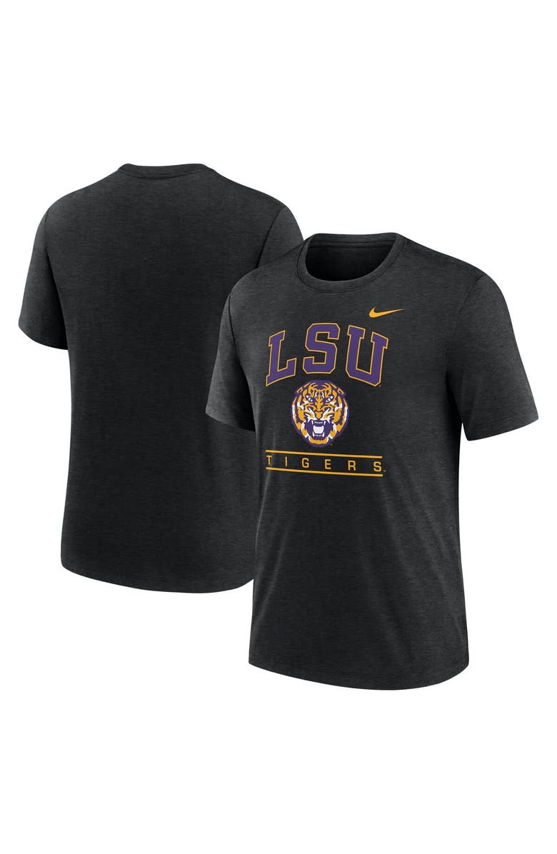 Nike Men's Nike Black LSU Tigers Arch Over Logo Tri-Blend T-Shirt, Main, color, 