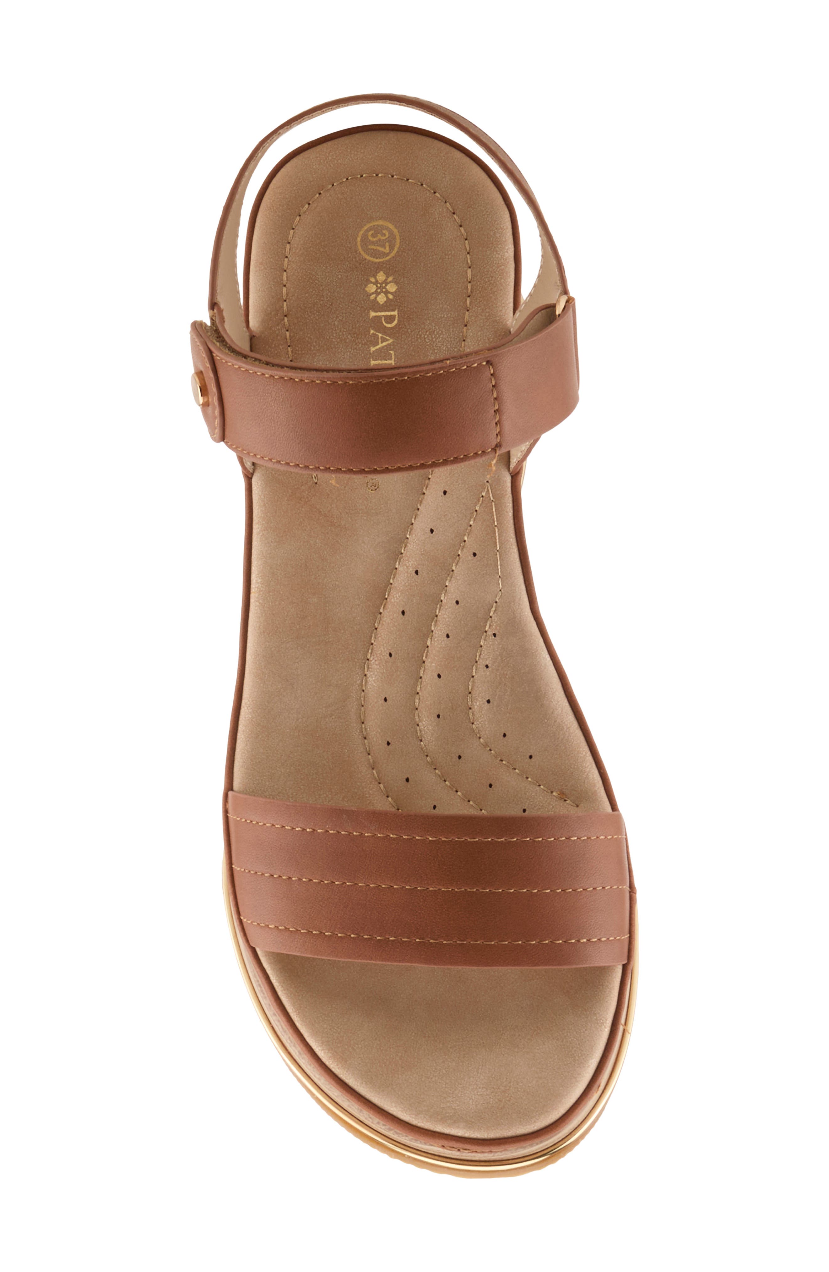 Sahil Ankle Strap Platform Wedge Sandal, Alternate, color, CAMEL