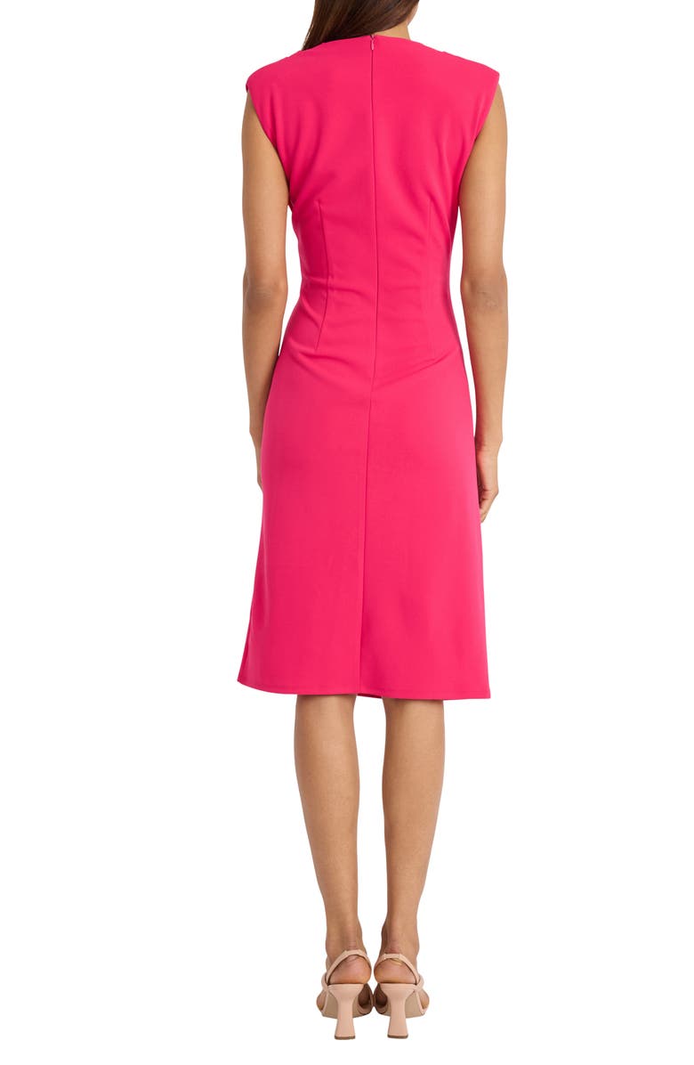 Donna Morgan Cowl Neck Sleeveless Ruched Midi Dress, Alternate, color, Rosebud
