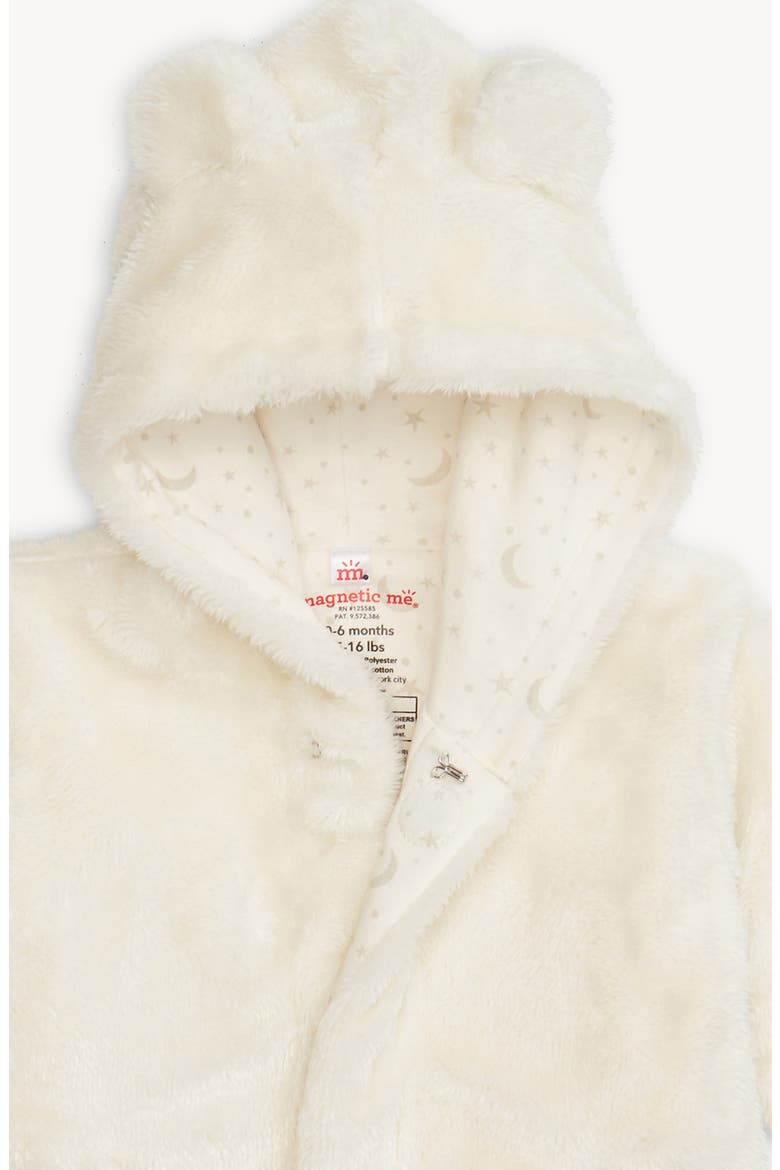 Cloudy Minky Faux Fur Bear Hooded Jacket, Alternate, color, WHITE