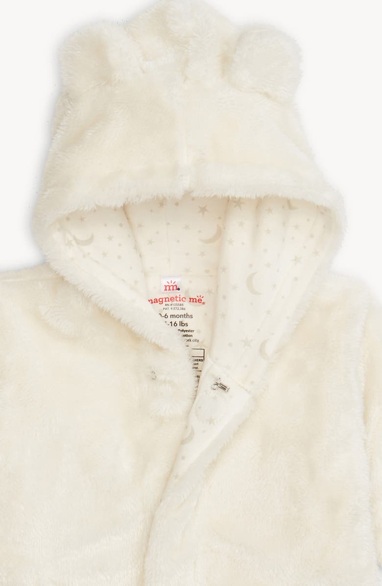Magnetic Me Cloudy Minky Faux Fur Bear Hooded Jacket, Alternate, color, White