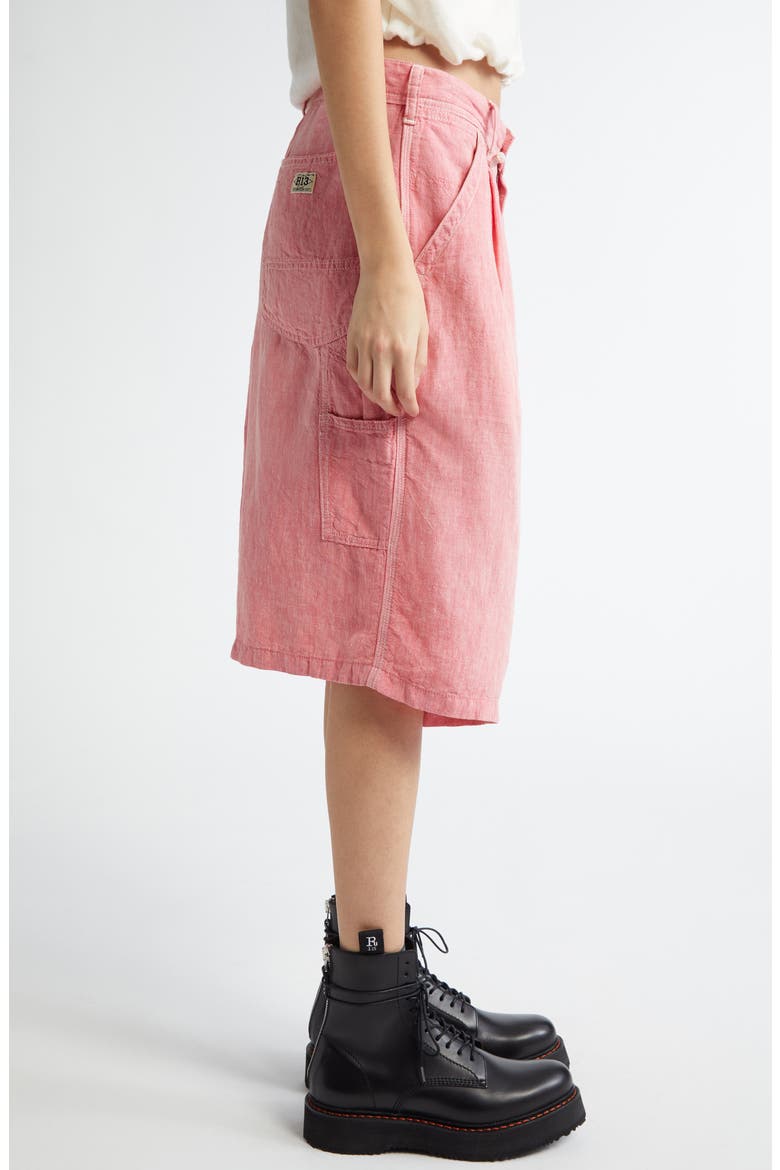Jesse Linen Carpenter Shorts, Alternate, color, CORAL LINEN CHAMBRAY