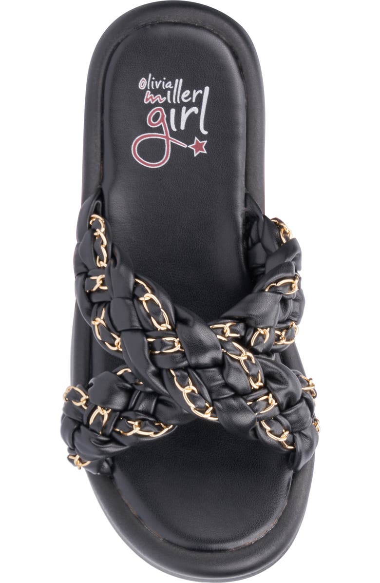 OLIVIA MILLER Kids' Cross Band Slide Sandal, Alternate, color,