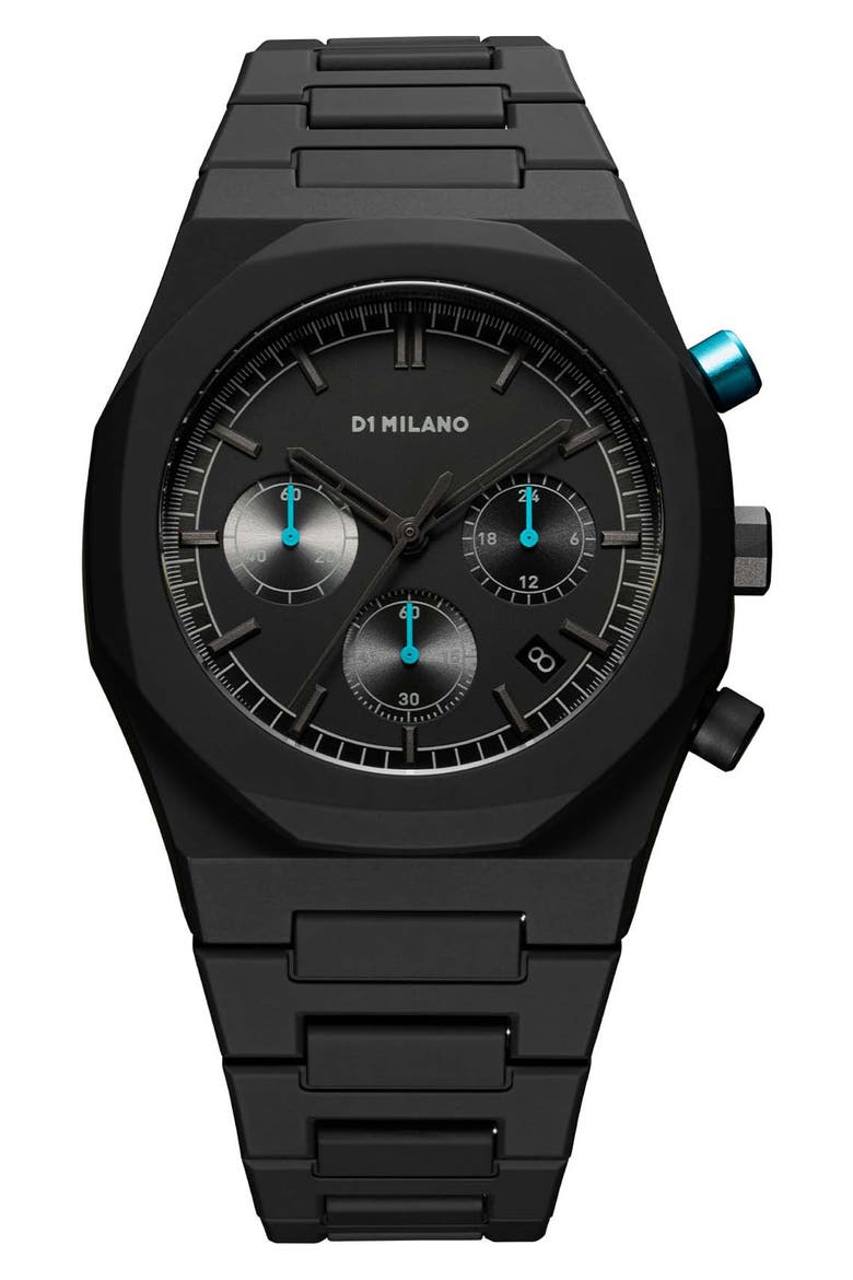Polychrono Bracelet Watch, 40.5mm, Main, color, BLACK