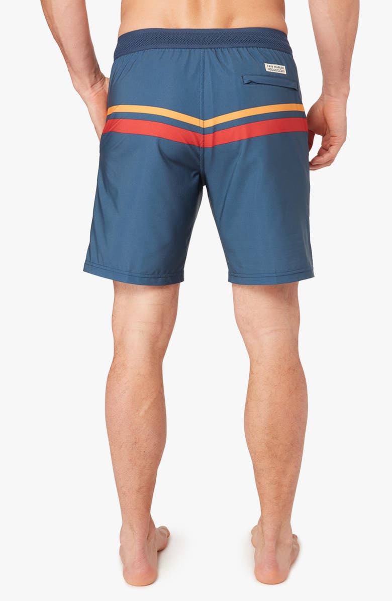 Fair Harbor The Ozone Swim Trunks, Alternate, color, Red Comp Stripe