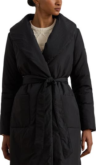 Quilted Long Wrap Jacket