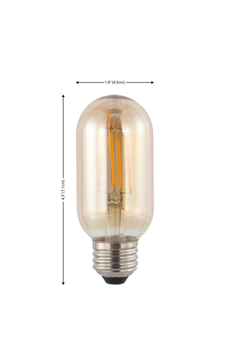 Industrial Non-Dimmable T45-4W LED Edison Bulbs with E26 Base, 80+ CRI, Warm White 2700K, 350 Lumens, Tinted Amber, Alternate, color, Amber