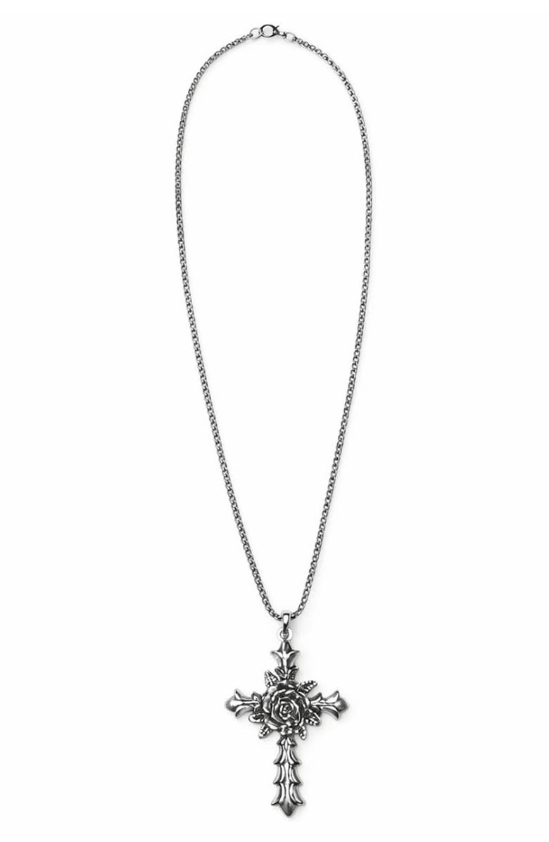 REBL Cross Pendant Necklace, Main, color, 