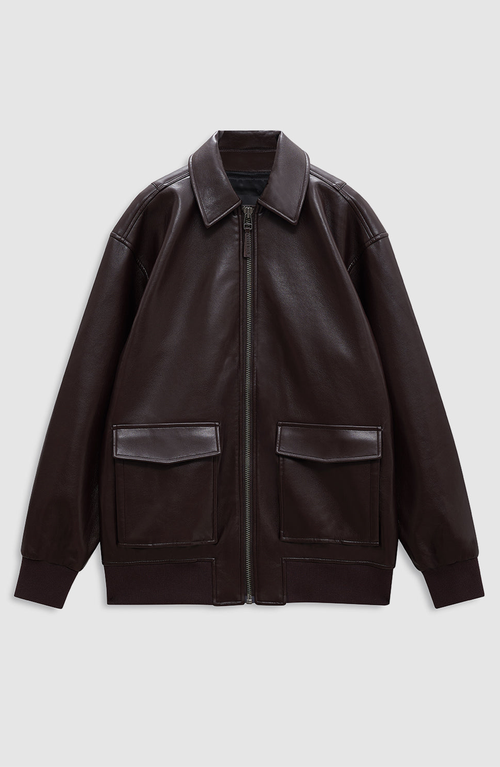 Anine Bing Kelanie Recycled Leather Jacket In Black