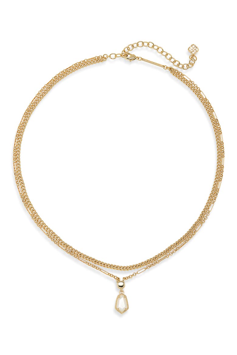 Alexandria Pendant Layered Necklace, Main, color, GOLD/ IVORY MOTHER OF PEARL