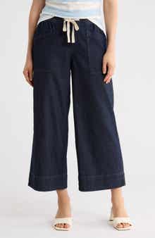 Sanctuary Tie Waist Crop Wide Leg Jeans