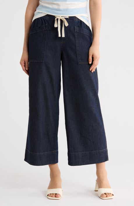 Sanctuary Tie Waist Crop Wide Leg Jeans