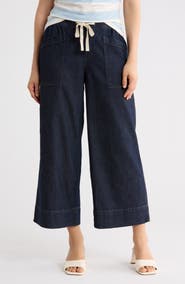 Sanctuary Tie Waist Crop Wide Leg Jeans
