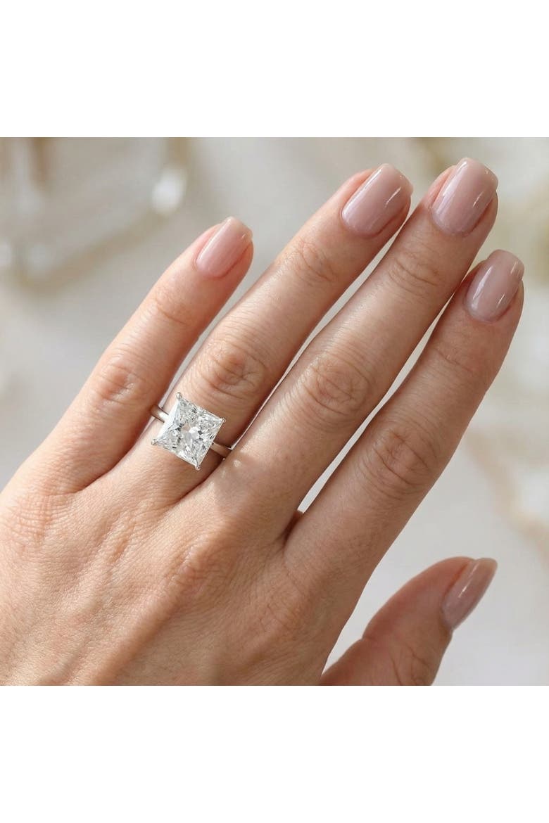 Certified 5Ct Princess Cut Diamond 14k Gold Engagement Ring Lab Grown, Alternate, color, 14k White Gold
